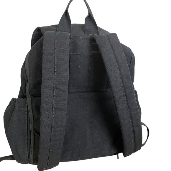 Beis The Rucksack Backpack Black Womens Canvas Pockets Shoulder Straps EUC - Picture 2 of 11